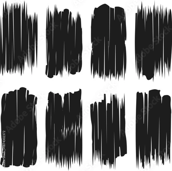 Obraz Black ink brush strokes
