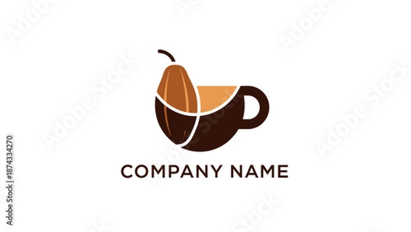 Obraz Coffee Cup Logo Design with Coffee Bean.