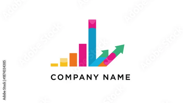 Obraz Colorful Bar Graph Logo Design Element.