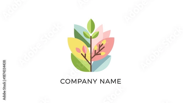 Obraz Colorful Leaves Logo Design Element.