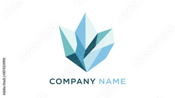 Obraz Geometric Crystal Logo Design Element.