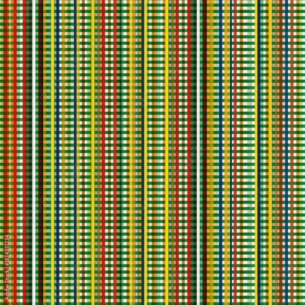 Obraz Vibrant Multicolored Striped Pattern with Geometric Design Elements.