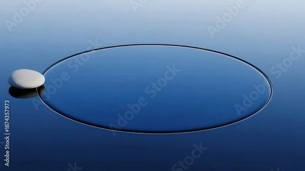 Obraz Abstract Blue Gradient with Oval Shape