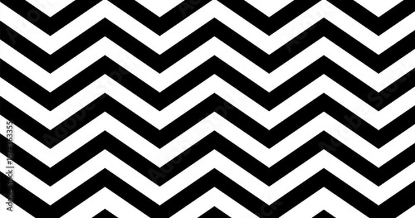 Obraz Abstract black white chevron pattern background with zigzag lines creating dynamic geometric texture