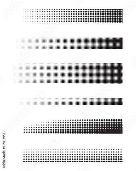 Obraz Collection of different dot gradient halftone effects
