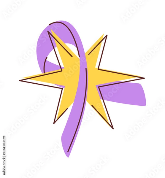 Obraz Twinkle star cancer ribbon loop