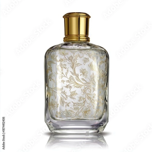 Obraz Perfume Bottle with Golden Cap