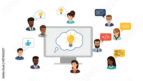 Obraz Collaborative innovation in a digital space