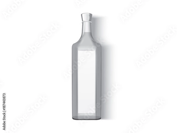 Fototapeta transparent glass bottle  on a white background mock up