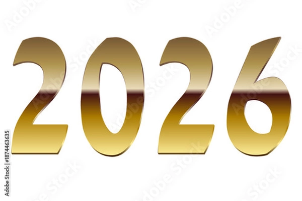 Obraz 2026年の金色の文字イラスト