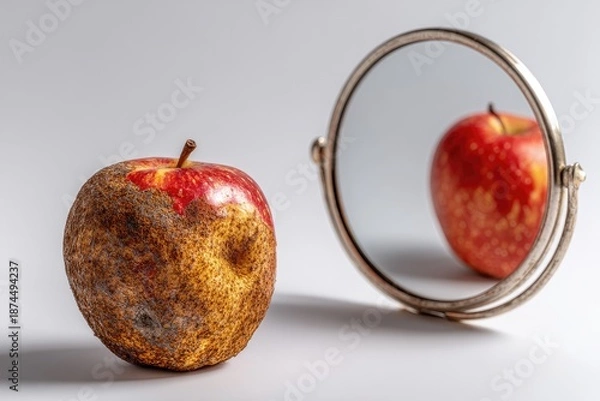 Obraz Rotten apple vs. reflection