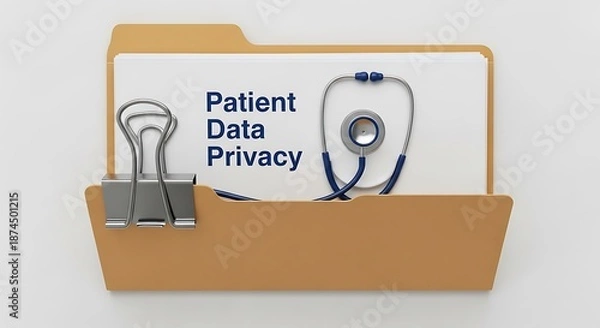 Obraz Patient data privacy file with stethoscope