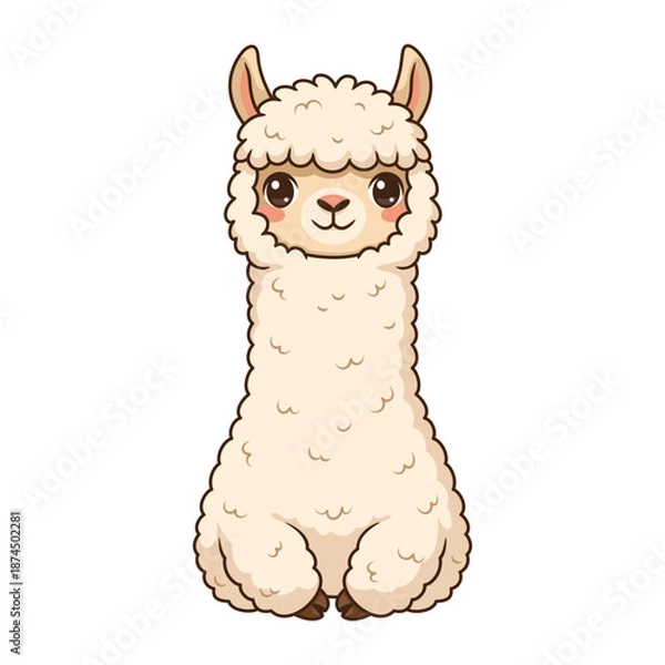 Obraz Adorable fluffy llama character
