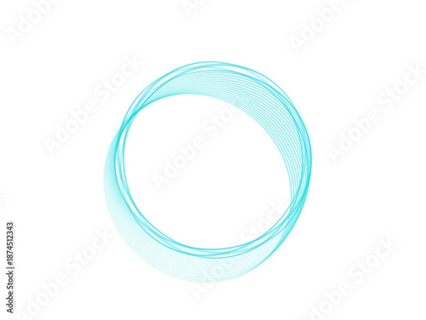 Obraz Cyan Resonance: Abstract Circular Motion