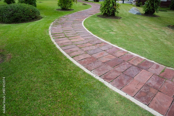 Obraz Pave Clay tiled walkway.