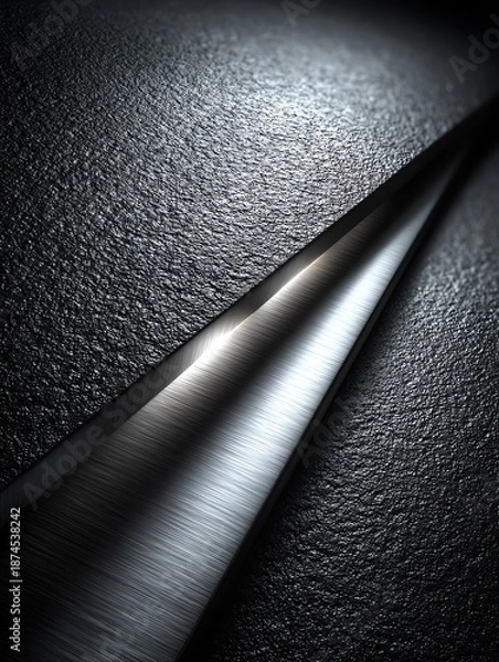 Obraz Brushed Metal and Rough Texture Diagonal Split with Light