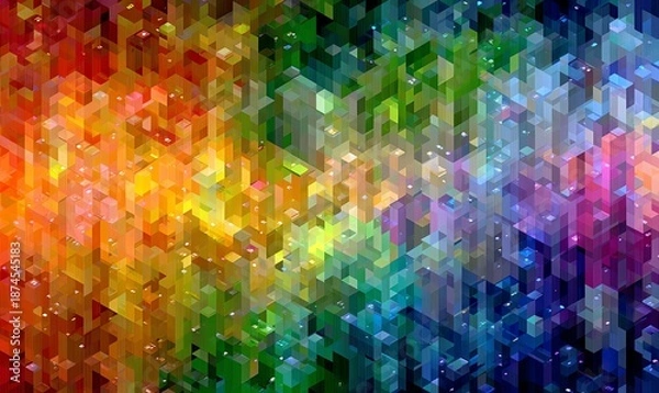 Obraz Vibrant Retro-Futuristic Pixel Mosaic Gradient