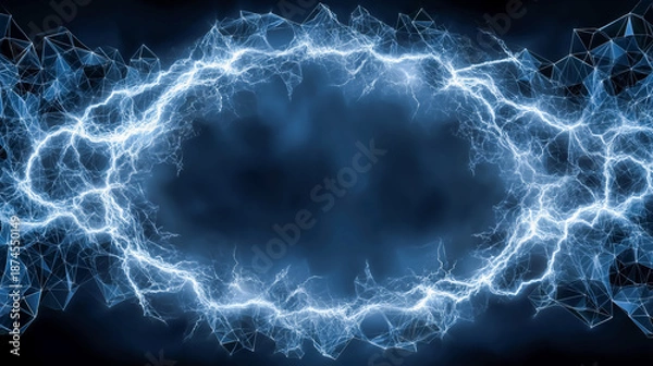 Obraz 未来感あるプラズマゲートと稲妻のフレーム