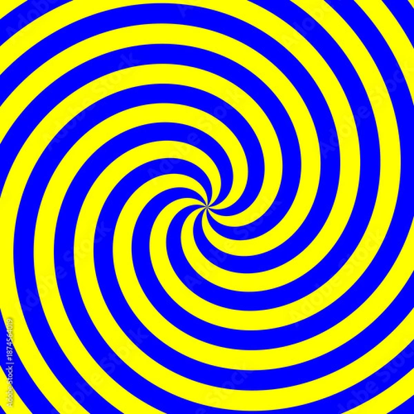 Obraz abstract blue and yellow spiral vortex swirl pattern