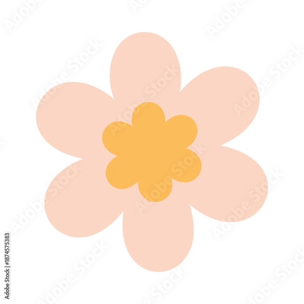 Obraz Simple Pastel Daisy Flower Vector Illustration