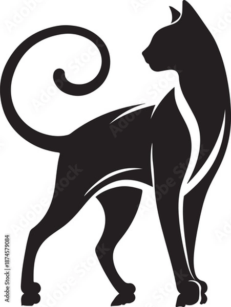 Obraz black and white cat