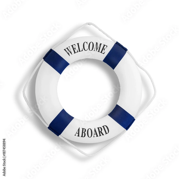 Fototapeta Lifebuoy, isolated on white with clipping path