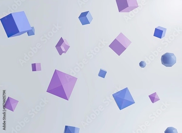 Fototapeta Floating Geometry in Soft Tones