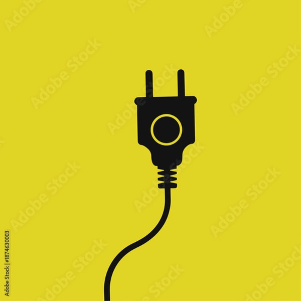 Fototapeta Power plug, Power switch icon logo flat vector design