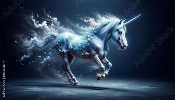 Fototapeta a unicorn is dissolving