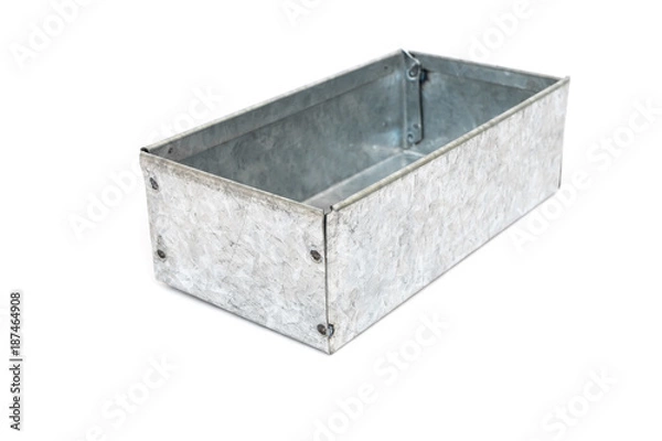 Obraz box made from bending metal sheet on white background
