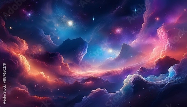 Obraz deep space nebula starlit clouds