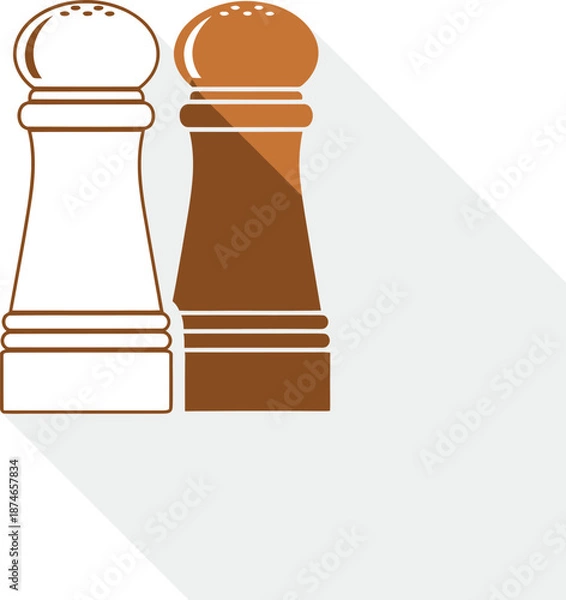 Obraz Salt and Pepper Shaker Kitchen Icon Vector