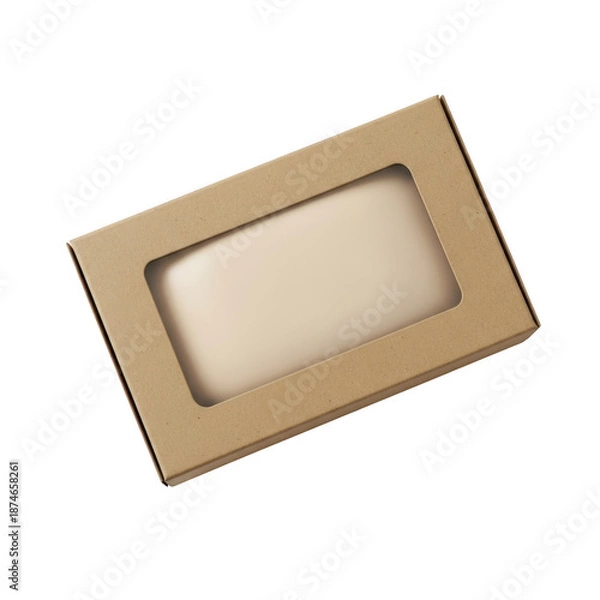 Fototapeta Empty cardboard box with clear window