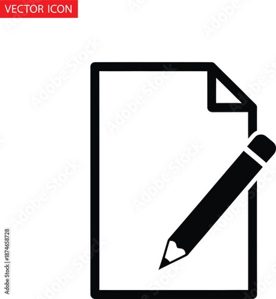 Obraz Document Edit File Icon Vector Illustration