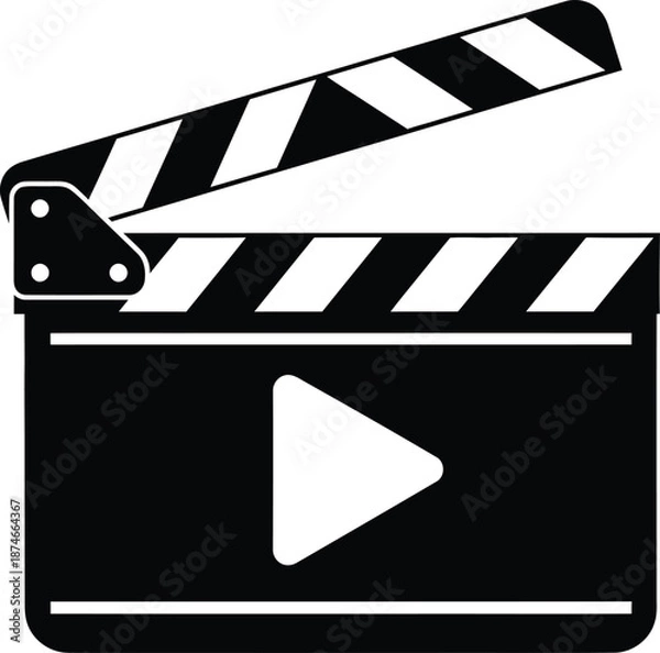 Obraz Video Play Clapperboard Media Icon Vector
