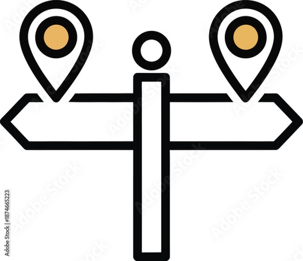 Obraz Direction Signpost Map Location Icon Vector Illustration