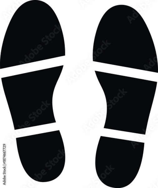 Obraz Footprints Walking Path Icon Black Vector Illustration