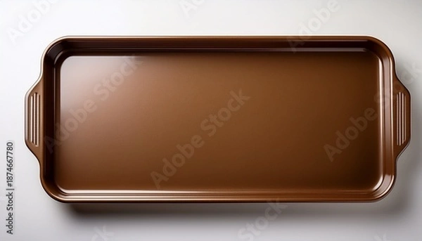 Obraz brown rectangular baking sheet with smooth surface for culinary uses