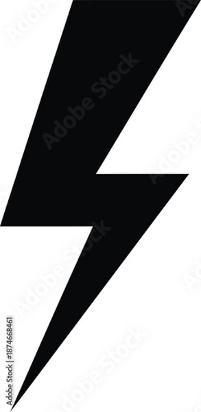 Obraz Lightning Bolt Power Icon Black Vector Illustration