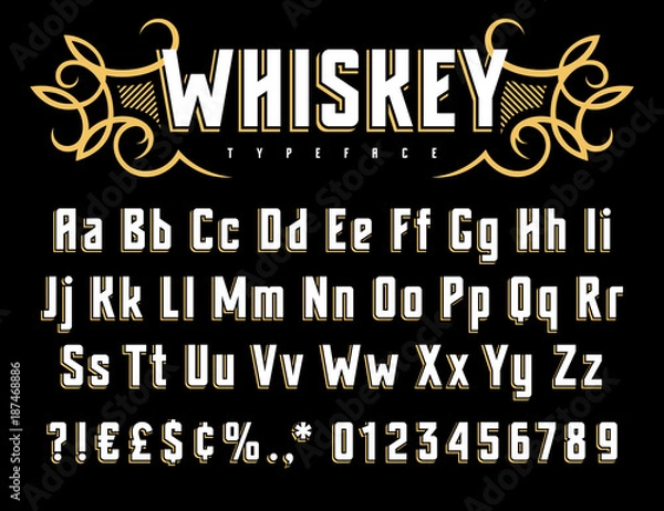 Obraz Whiskey label font 002
