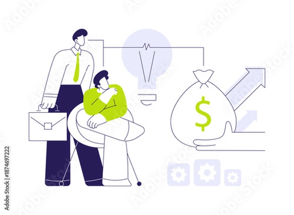 Obraz Funding rounds abstract concept vector illustration.