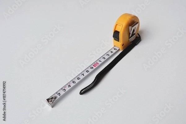 Obraz yellow measuring tool on white background
