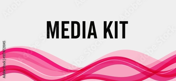 Obraz Media Kit Text with Red Wavy Lines.