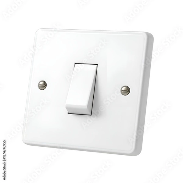Obraz White Light Switch Isolated on White Background