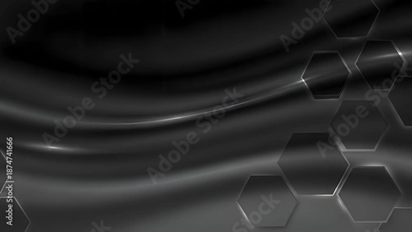 Obraz Dark Abstract Background with Hexagonal Pattern.