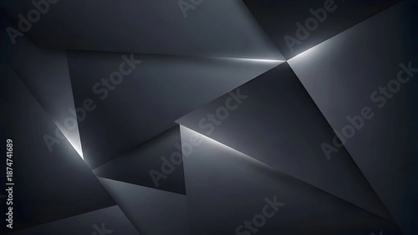 Obraz Dark Geometric Shapes with Dramatic Lighting.