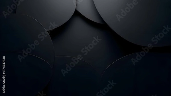 Obraz Dark Abstract Background with Overlapping Circles.