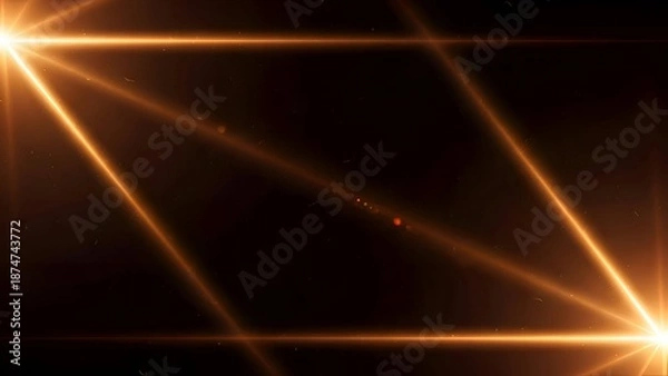 Obraz Bright Orange Light Beams in Darkness.