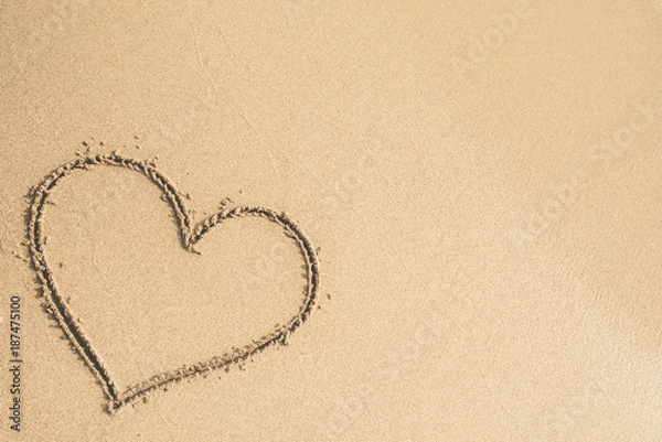Obraz Heart written on the sand
