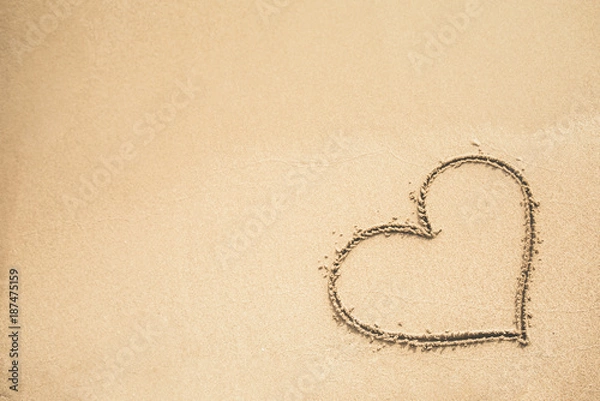 Obraz Heart written on the sand